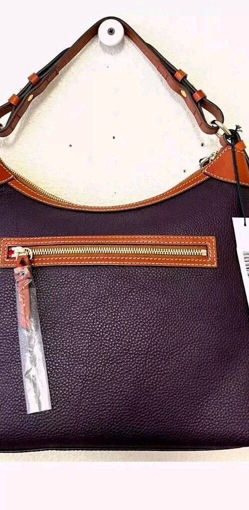 Dooney & Bourke Pebbled Leather Hobo in Plum Wine Purple Dooney & Bourke Pebbled Leather Hobo in Plum Wine Purple
