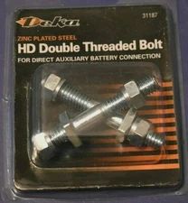 2 Top Post Battery Double Threaded Terminal Bolts 5/16-18" For Add On Accessory 