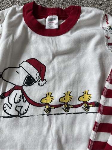 Girls Size 12 PEANUTS SNOOPY Pajamas 2 Piece Set Christmas Pajamas For Girls - Picture 3 of 7