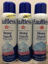 3 - Faultless Heavy Starch Spray Professional Formula 20 oz each  Fresh Scent