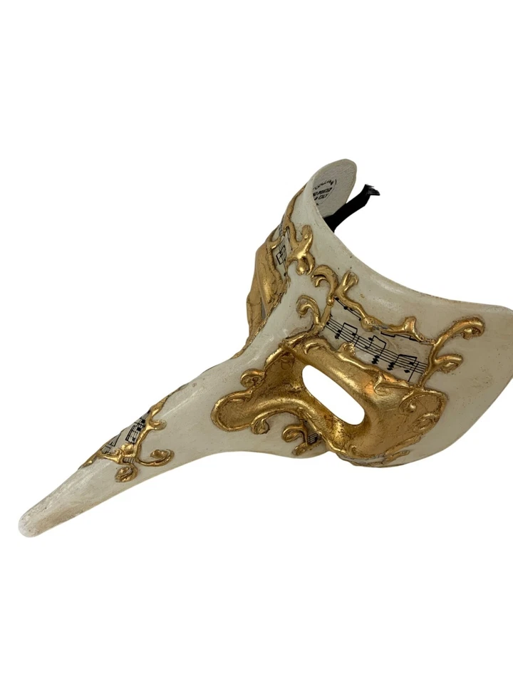 VTG Handmade Casanova Long Nose Venetian Mask Masquarade Music Gold N10103 - Image 3 of 4
