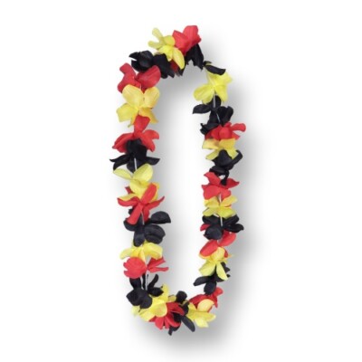 Sonia Originelli Blumenketten Set – 5 Stück, Ca. 102 Cm, Polyester, Bunte Farben (grün-weiß-rot), Für Party & Feier