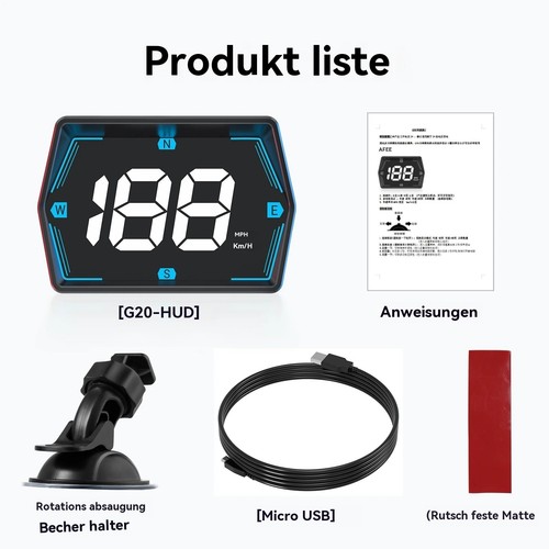 Auto GPS HUD Head Up Display Digital MPH Tachometer Geschwindigkeitsmesser - Bild 16 von 16