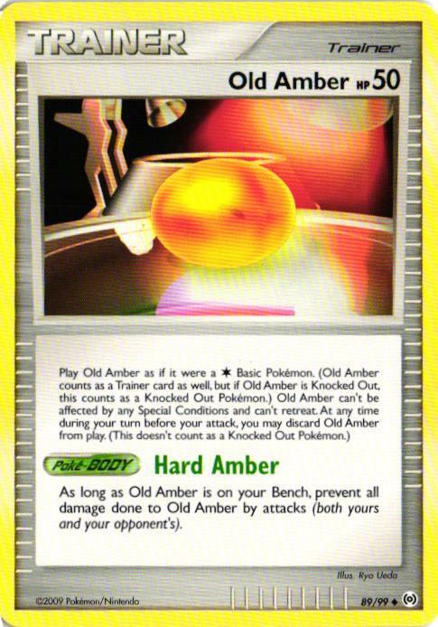 2009 Pokemon Card Trainer Old Amber 89/99