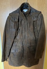Damen Wildlederjacke Signora dunkelbraun Gr. 44 neuwertig echt Leder !