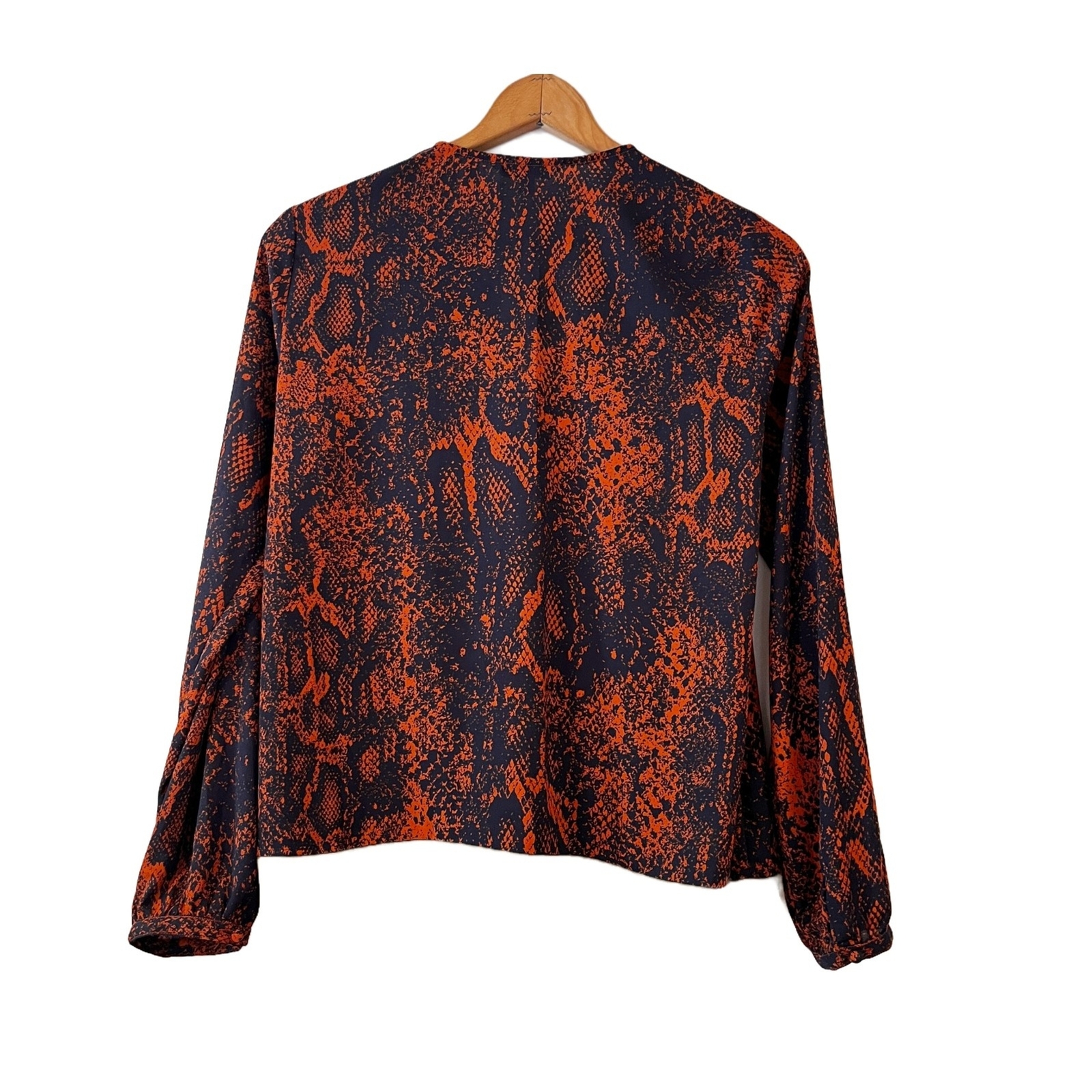 CAbi Navy Red Python Snakeskin Blouse #101 Medium… - image 5