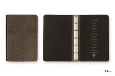 PLOTTER 5016 5-Ring Cowhide Steer Leather Binder Horsehair II Mini 5 size Gray