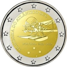 2 Euro PORTOGALLO 2022 TRASVOLATA DELL'ATLANTICO MERIDIONALE - 2 € commemorativo