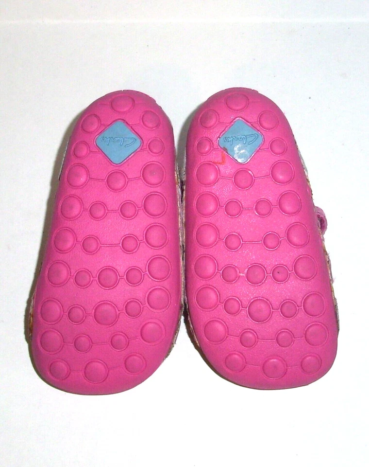 Clarks First Zapatos Bebé Niño Niñas Talla 4.5 Ancho Rosa Floral Pequeño Mae Combi Foto 3 de 3