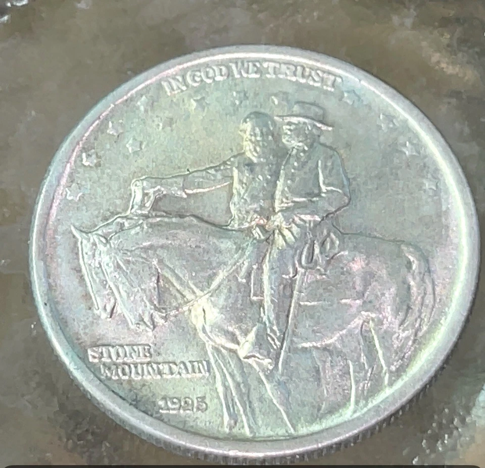 1925 US Mint STONE MOUNTAIN LEE & JACKSON SILVER Commemorative 50c Gem BU++ - Image 2 of 4