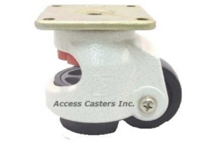 3P80F 3'' Leveling Caster, Square Top Plate, Nylon Wheel, 2200 lbs Capacity