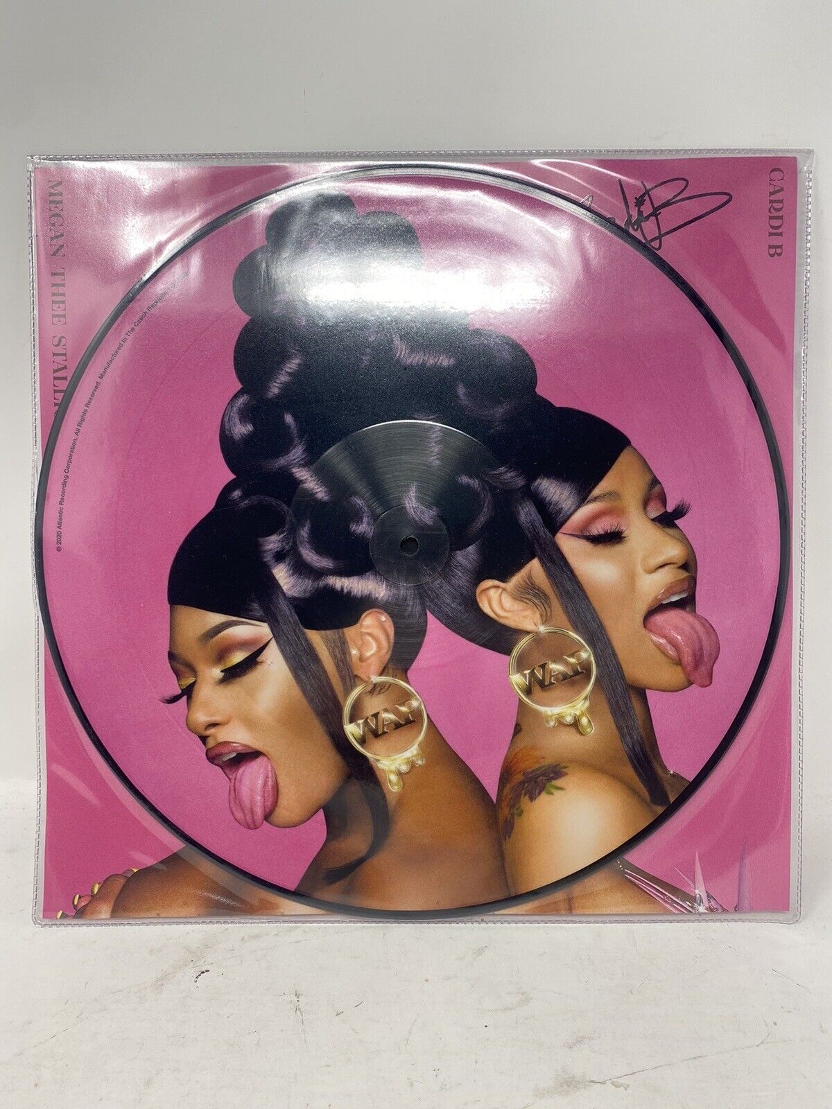 Cardi B SIGNED Limited Edition Pink WAP Vinyl Megan Thee Stallion