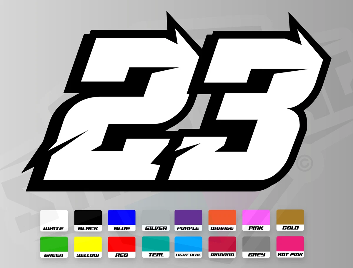 3 X Custom Racing Numbers Vinyl Stickers Decals Laminated Race Motorbike