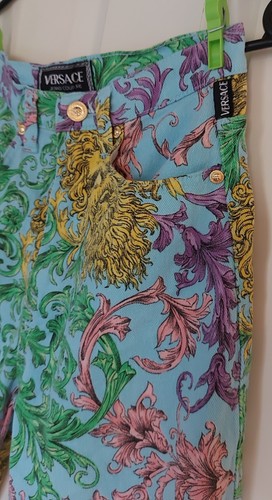 Vintage Versace Jeans Couture Barock Pastell Hose 1990 XXS/XS - Bild 3 von 10