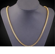 Real 18K Yellow Gold Filled Tarnish-Free 1.2mm 16inch Italian Box Chain Necklace