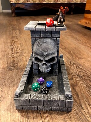 Dice Tower & Tray for Dice Games Skull Dice Tower Dungeons and Dragons