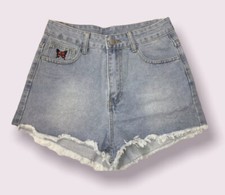 Shein Women's Blue Jean Cut off Shorts Size Medium Inseam 2 inch Waist 28 inch