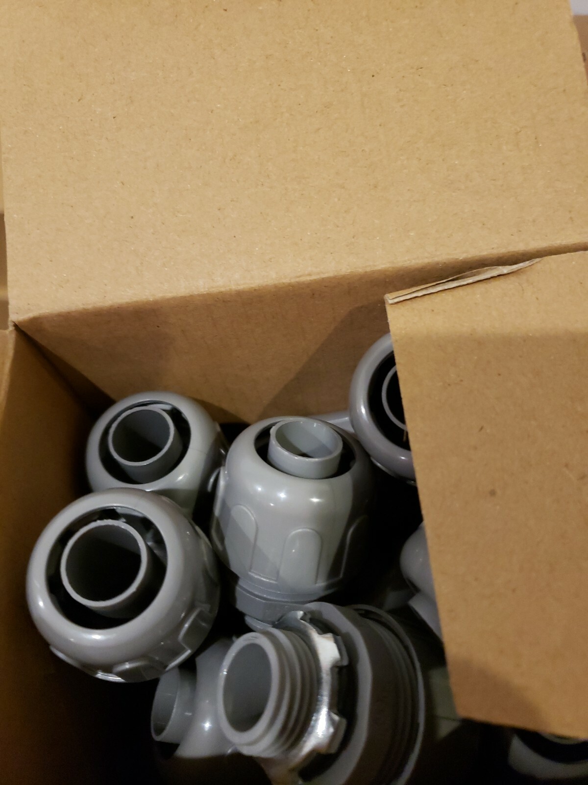 25pc Liquid Tight Connector Straight Nonmetallic Plastic 1/2" Sealtight