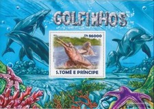 Sao Tome e Principe bloc-feuillet 1087 neuf avec gomme originale 2015 Delfine