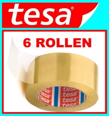 6 Rollen TESA tesapack  4280 Verpackungsklebeband farblos  L 66m B 50mm Packband