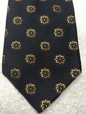 XMI MENS TIE BLACK WITH GOLD YELLOW GREEN 3.75 X 61