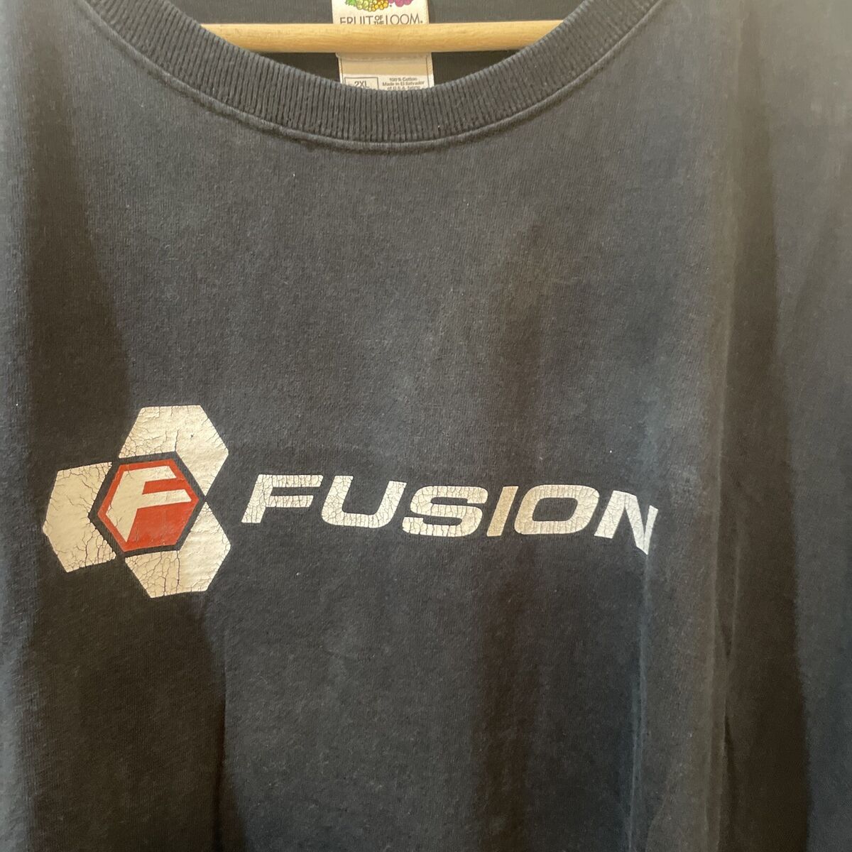 Vintage Mens Fruit of the Loom Lofteez 2XL Black “Fusion” t Vintage Mens Fruit of the Loom Lofteez 2XL Black “Fusion” t