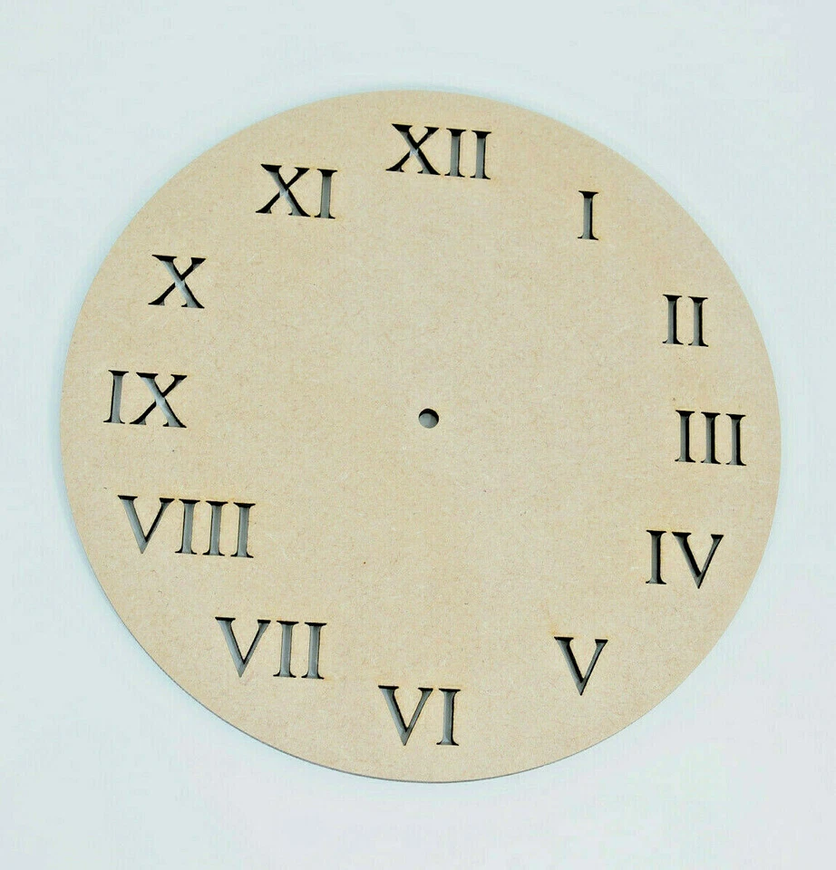 MDF Clock Face Craft Blank with Numbers cut out and center Hole Epoxy template - Image 2 of 4