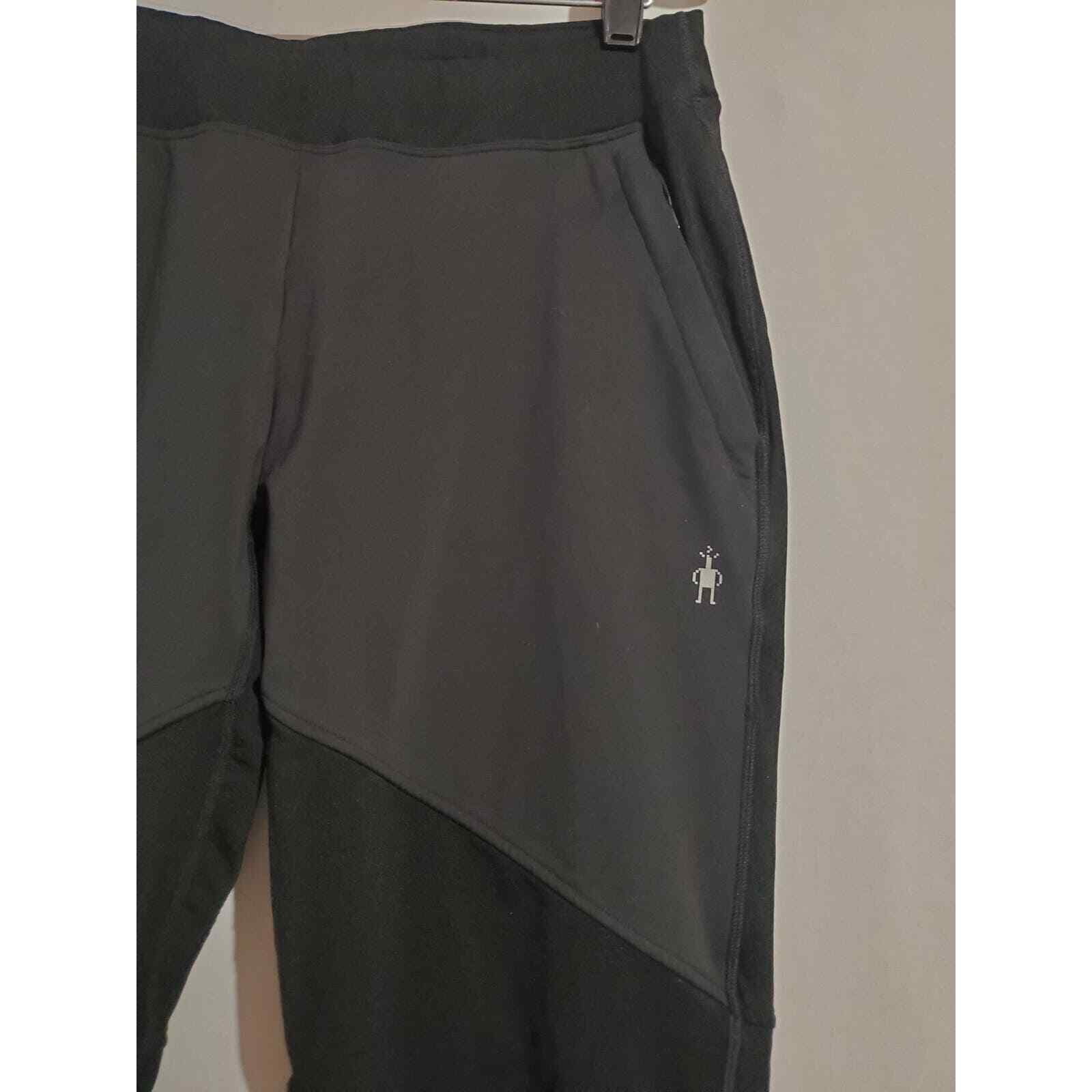SmartWool Mens Merino Sport Fleece Pants Size M Black Reflective Pull