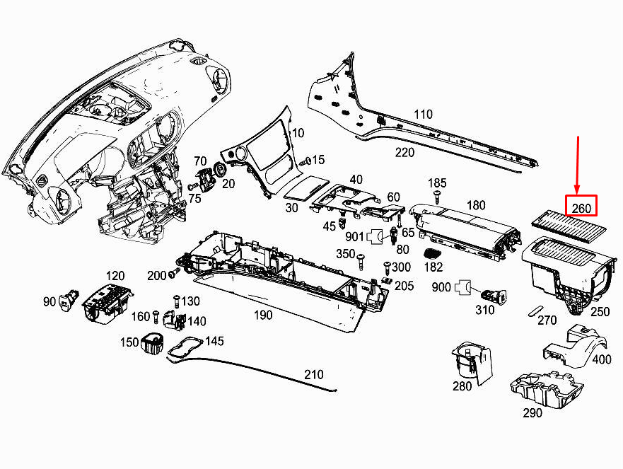 MERCEDES-BENZ SL R231 Rear Storage Compartment Cover  