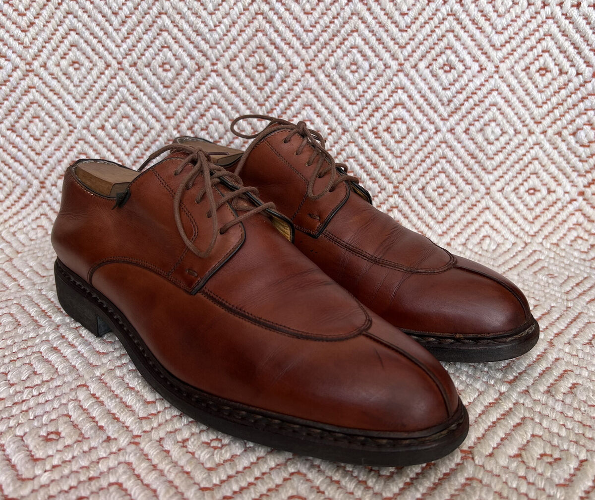 Paraboot Avignon Griff Brown Leather Split-Toe Derby Shoes Paraboot Avignon Griff Brown Leather Split-Toe Derby Shoes