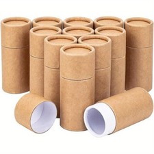 12pcs 30ml BurlyWood Kraft Paperboard Tubes Round Kraft Paper Containers