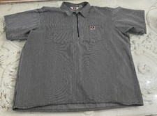 Vintage Ben Davis Shirt Men  s 3XL 1/4 Zip Striped Workwear USA 90s Black/white