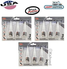9Pcs (3 Pack) All-purpose Super Glue Quick Drying Super Strong Adhesive Fix Glue