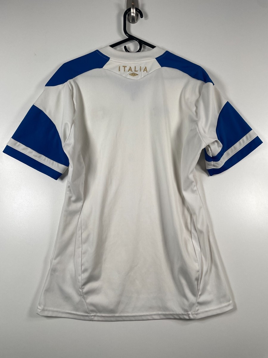 Umbro Mens Italy World Cup National Soccer Jersey White Blue Sz