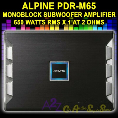 ALPINE PDR-M65 MONOBLOCK SUBWOOFER AMPLIFIER 650 WATTS RMS X 1 AT 2 OHMS AMP NEW