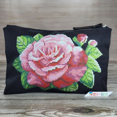 Rose Bead Embroidery Kit Cosmetic Bag Kit Beaded Needlework