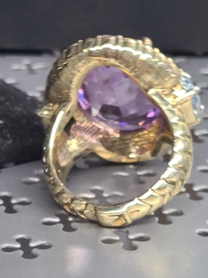 HEIDI DAUS Alta Moda Dramatic Stone Ring Sz 10 Purple - Image 3 of 3