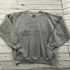 Vintage Champion Denver Broncos Pullover Crewneck Sweatshirt Men's Medium Gray