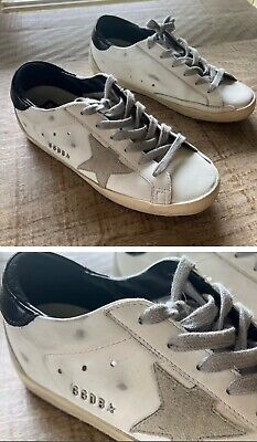 Golden Goose Super-Star Sneakers with black heel tab and metal stud  lettering | eBay