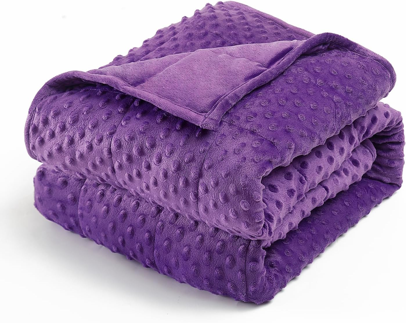 Minky Dot Weighted Blanket for Adults King Size 15 Lbs, Soft Cozy Heavy Blanket