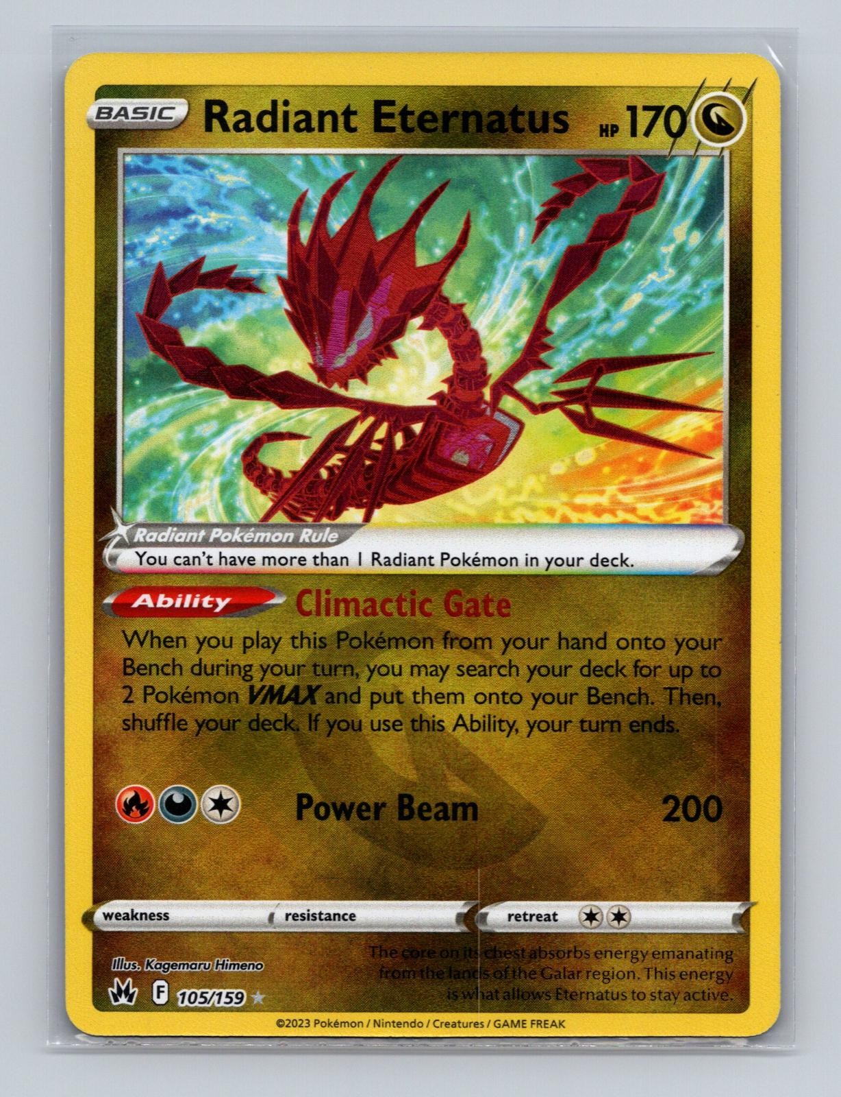 Radiant Eternatus 105/159 Radiant Rare Crown Zenith Pokemon Holo Near Mint