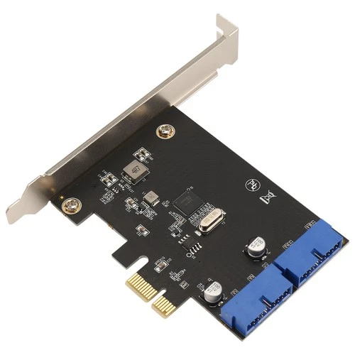 PCI Express USB 3.0 19 Pin Expansion Card PCIE 1X to 2 Ports USB 3 19 Pin7600