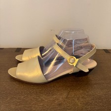 Salvatore Ferragamo Boutique Yellow Leather Gancini Buckle Block Heel 10AA