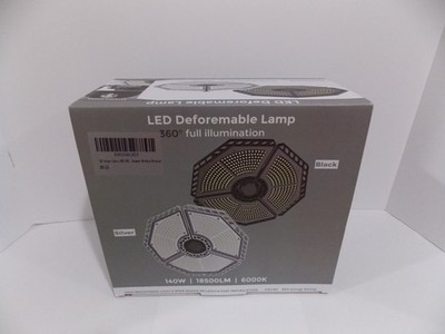 LED Deformable Lamp 140W 18500LM 6000K 360° Garage Light Fixture   Black (Pre-Ow