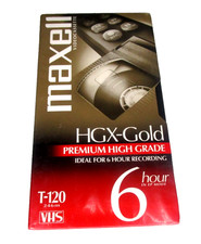NEW Maxwell HGX-GOLD Premium High Grade 6-Hour VHS T-120 Video Cassette