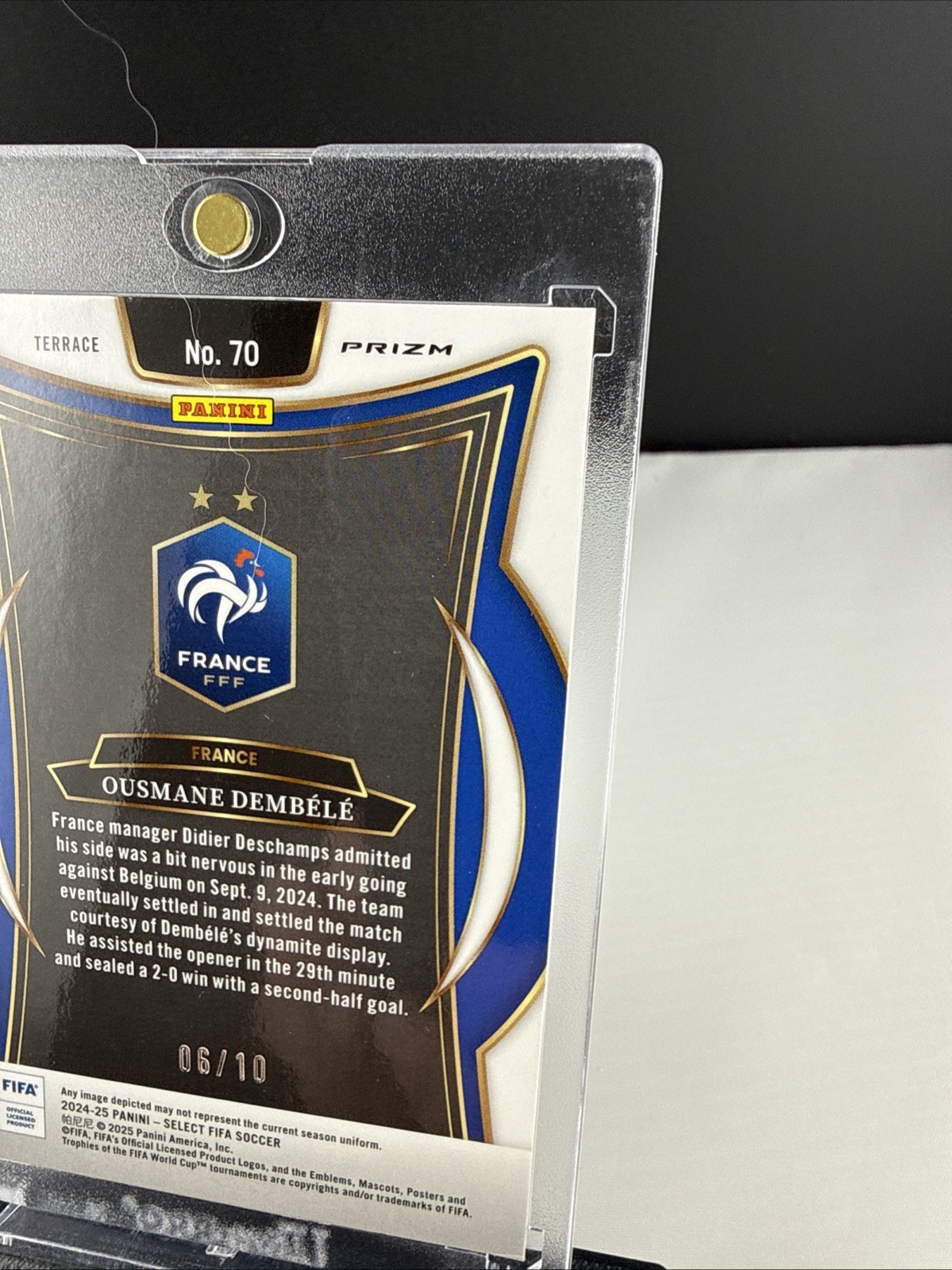 2024-25 Panini Select FIFA #70 Ousmane Dembele TRUE GOLD PRIZM #/10 France PSG view 8