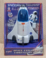 Spaceplay Space Explorer & Shuttle Toy Set Moveable Parts & Sound NIB