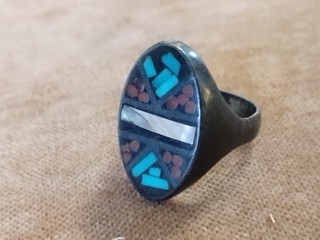 Vtg Sterling Silver Native American Ring 13 Grams #D5