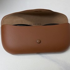 Ray-Ban Brown Leather Hard Case for Glasses  Sunglasses with Snap Closure