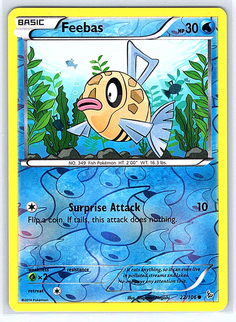Feebas 22/106 Flashfire LP/NM Pokemon Card